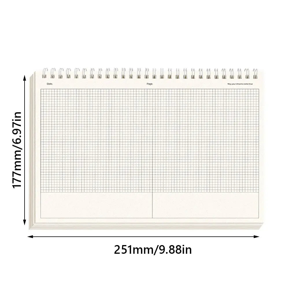 Portable Multi-functional Thicken Paper Coil Notebook Grid/Horizontal Lines Partition Design Writing Memopad B5 Notepad Students