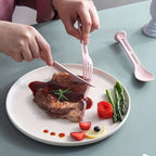 Three-in-One Portable Student Dining Set - Travel-Friendly Cutlery Including Knife Fork Spoon