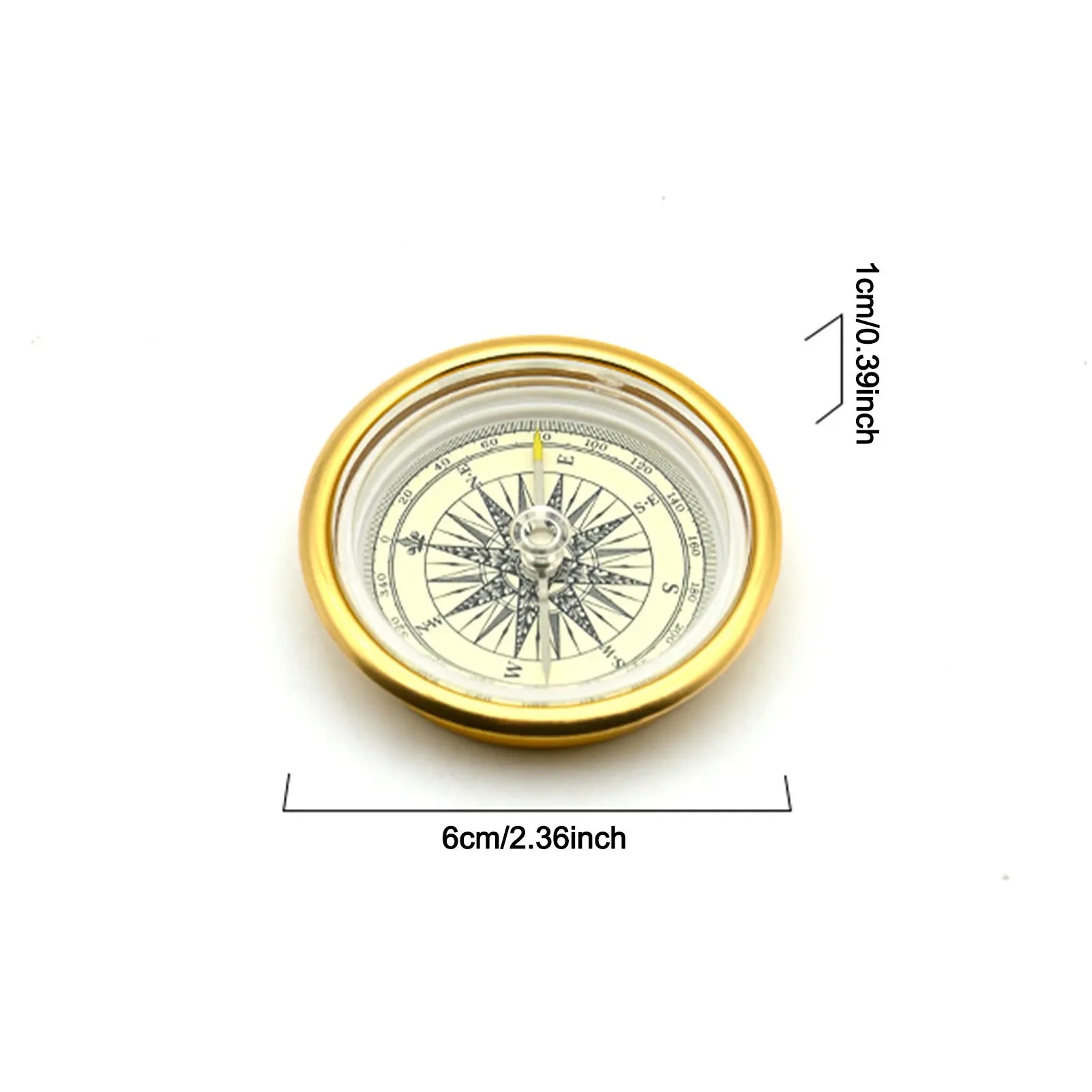 Compasses For Outdoor Adventure Retro Gold Glossy Design Hiking Camping Essential Tool With Metal Glass