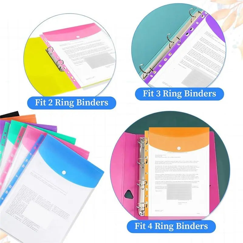 11 Holes Expandable Binder Folders–18 Pack Binder Pocket Organizer Folders For 2/3/4 Ring Document