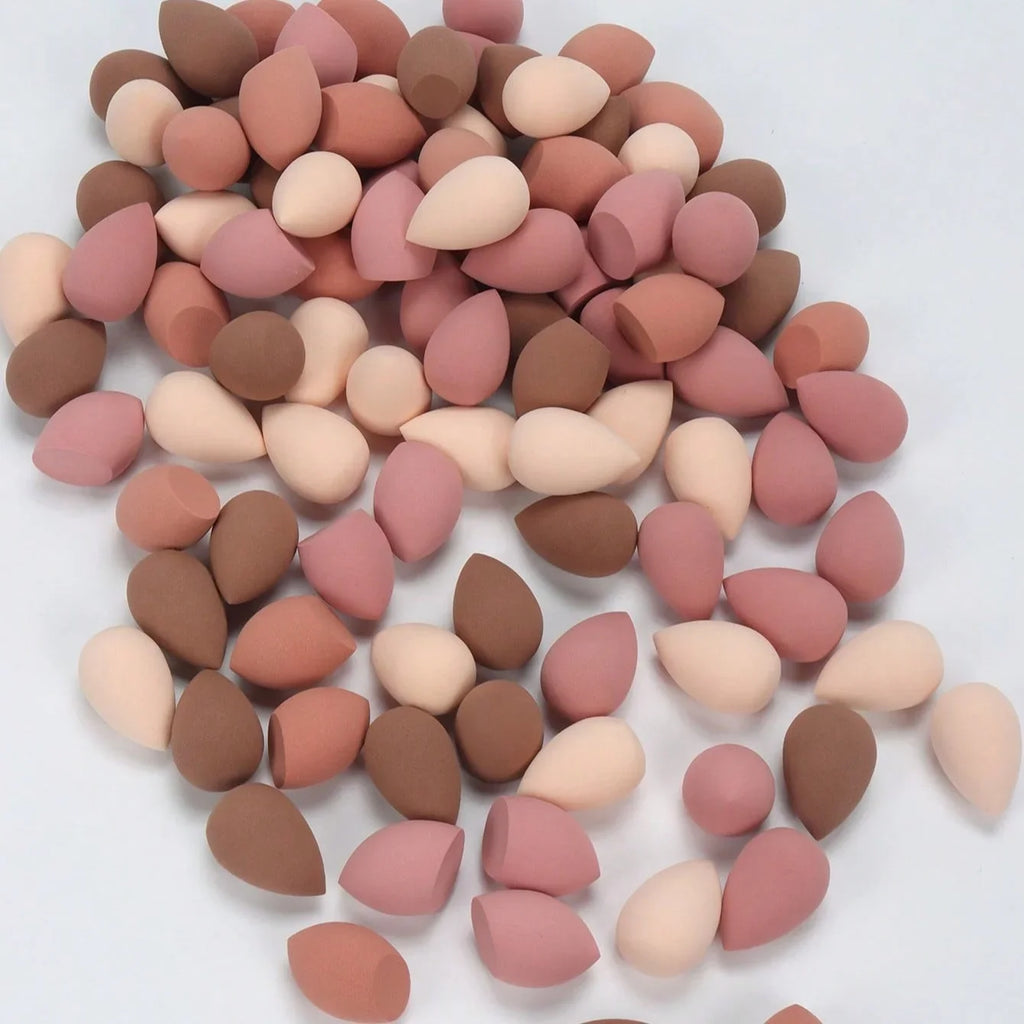 10/20/30PCS Mini Makeup Sponges Set - Blending Sponge for Blush, Contour, Powder & Liquid Foundation, Dry/Wet Use, Light Beige