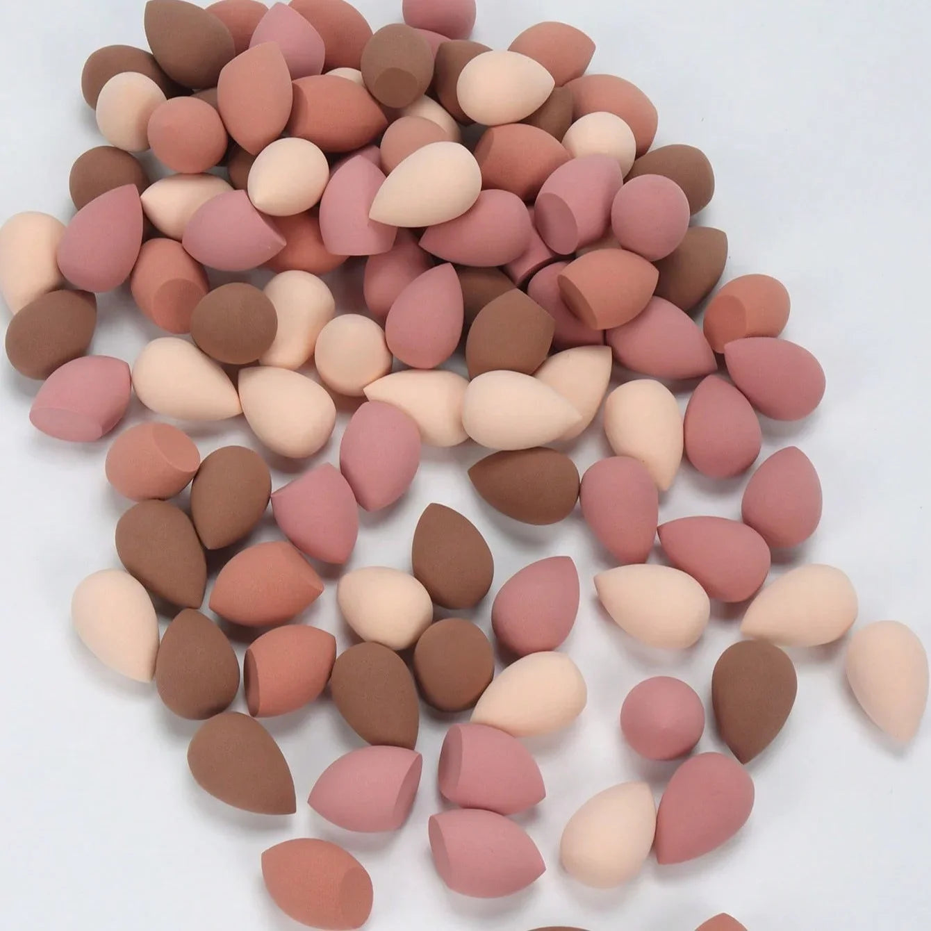 10/20/30PCS Mini Makeup Sponges Set - Blending Sponge for Blush, Contour, Powder & Liquid Foundation, Dry/Wet Use, Light Beige