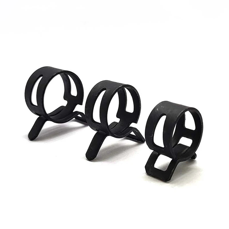 100Pcs/Set 6-17/6-22mm Black Q673B Vacuum Spring Fuel Oil Water Hose Clip Pipe Tube for Band Clamp Metal Fastener Assortment Kit
