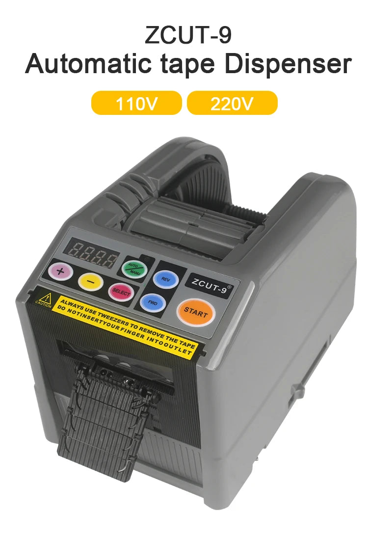 Automatic tape Dispenser Ribbon Cutting Machine ZCUT-9 ZCUT-9GR 110V/220V 6-60mm Intelligent Adhesive Tape Double Sided Cutter