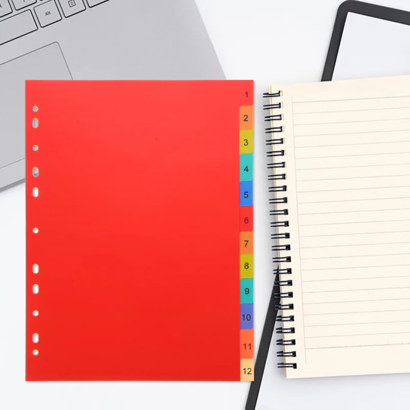 A4 Separated Loose Leaf Page Dividers Folder Number File PP Book Binder Plastic Binders Tabs Book Binder Dividers A4 Page Marker