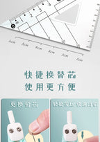 Compasses and Rulers 9-piece Set Kawaii Triangle Ruler Ruler Student Set Ruler Multi-functional Mathematical Drawing Compass Set