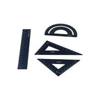 Durable Students Geometry School Maths Compass Metal Rulers Aluminium Ruler Set Examination Stationery Drafting Supplies