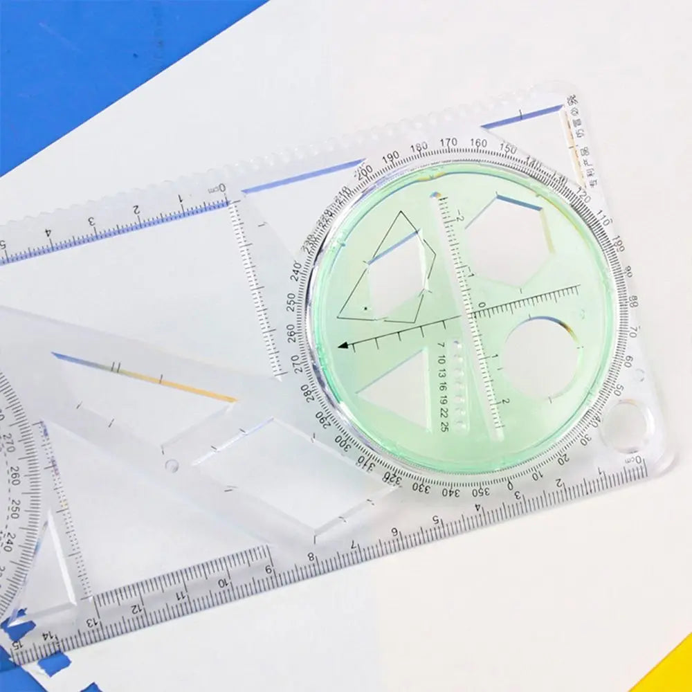 Rotary Multi-function Geometric Drawing Ruler Protractor Learning Measuring Tool Creative Stationery Gift School Office Supplies