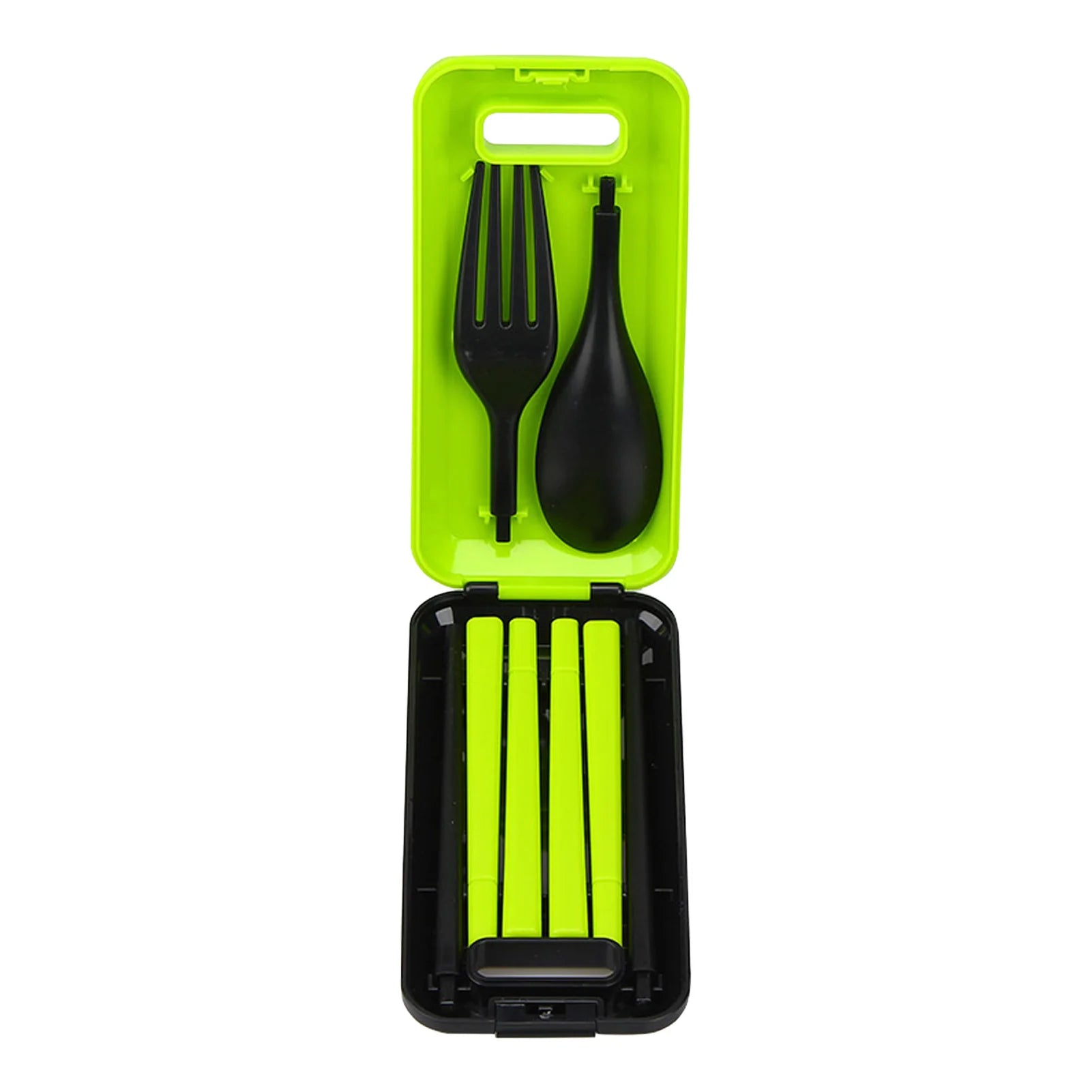 Travel Cutlery Set Spoon Fork Chopsticks Food Grade ABS Plastic Lightweight Portable Candy Colors For Outdoor Picnic Office Use