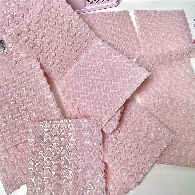 10Pcs Pink Love Bubble Mailer Self-Seal Packaging Bags Small Business Supplies Padded Envelopes Bubble Envelopes Mailing Bags