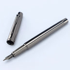 1 Pc Silver Gray High-end Business Fountain Pens, Lridium Pen Tip Medium size 0.5mm.  For School Classroom, Office, Daily Writin