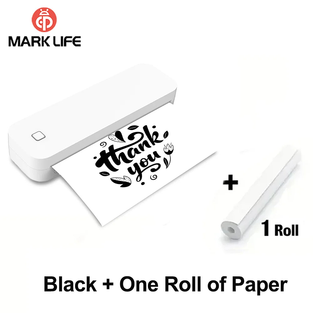 Marklife Thermal Inkless Printer A4&Tattoo Maker Mini Portable Bluetooth Wireless Used For School Office Small Business Machine