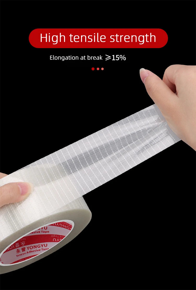 Single-sided Fiberglass Filament Tape Lithium Battery Insulation Wrap Fiberglass Tape Home Appliance Carton Fixed Packing Tape
