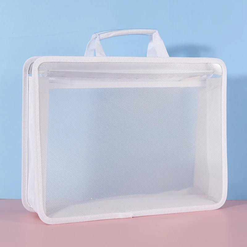 Transparent A4 Handbag Six Colors Large Capacity Waterproof Documents Students Business Portable Bag