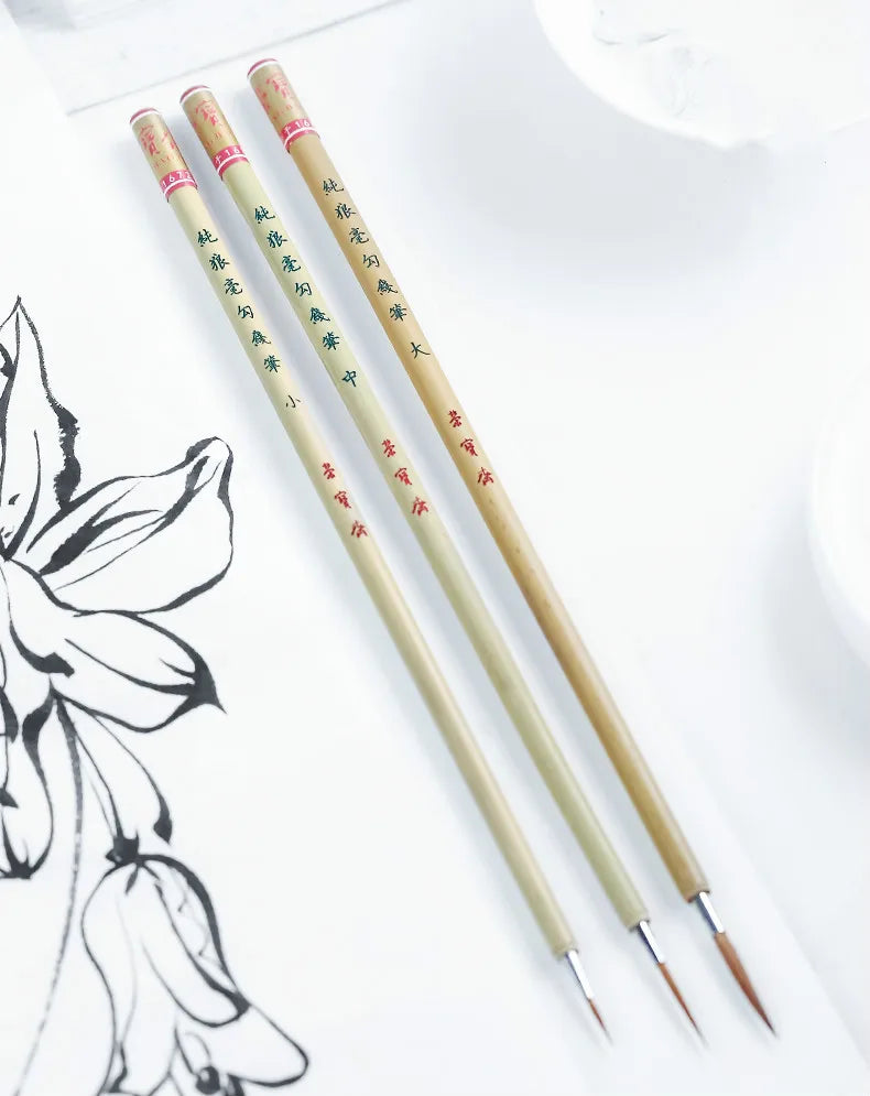 Line Drawing Brushes Chinese Mixed Hair Brush Chinese Calligraphy Small Regular Script Brush Pen Meticulous Drawing Stationery