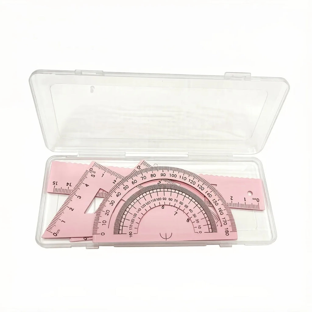 Multi functional geometric ruler set, protractor, triangle ruler, ruler, manual measurement and drawing tool