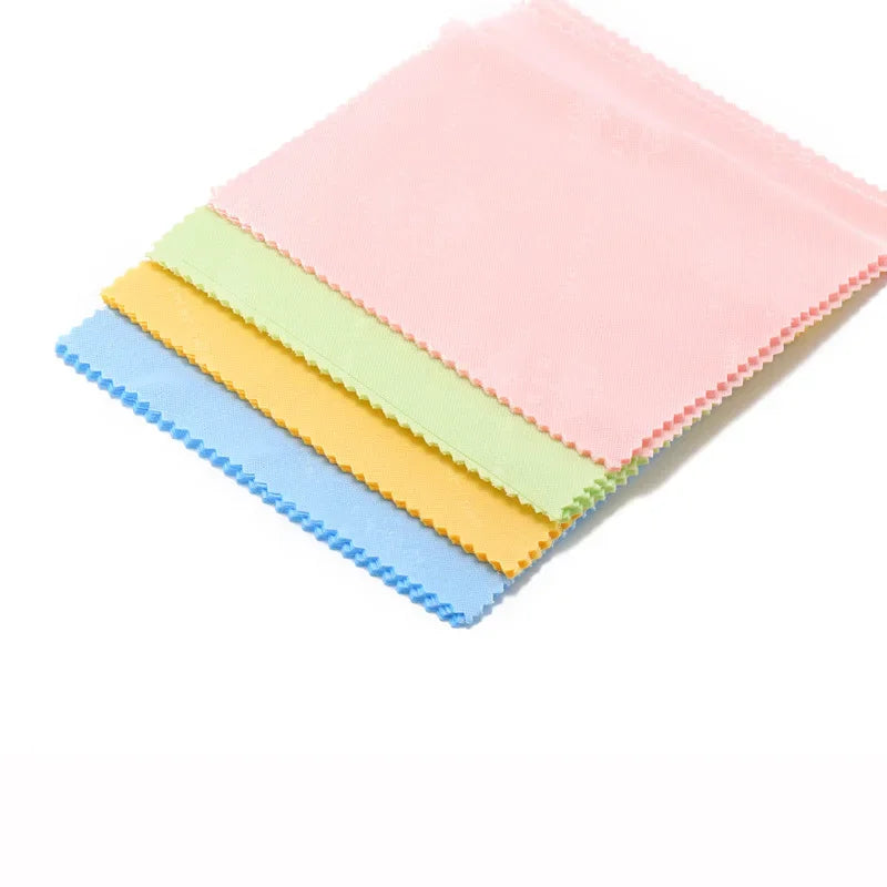 10/20/50/100pcs Chamois Glasses Cleaner Jewelry Care Wipe Cleaning Cloth Microfiber For Glasses Lens Phone Screen(Random Color)
