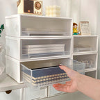 Desktop pull-out organizer jewelry storage box with stackable single-layer drawer design for bracelets and necklaces