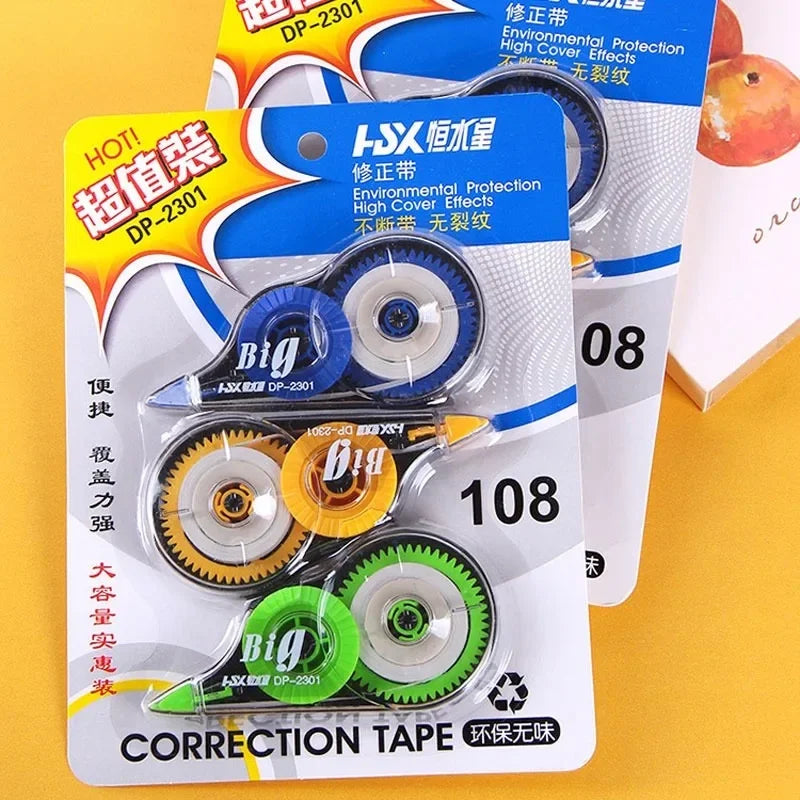 3 Pcs/box Transparent Correction Tape Student Large Capacity Correction Tape School Supplies Cute School Supplies Kawaii Office
