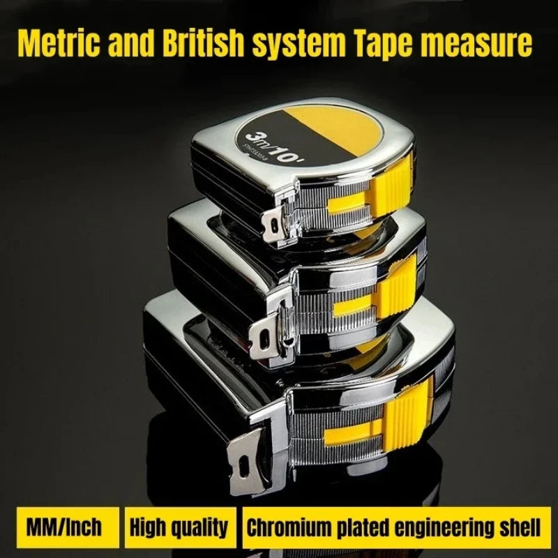 High-precision 10M Steel Tape Measure Metric and British System Measuring Tape Thickened Wear-resistant Woodwork Measuring Tools