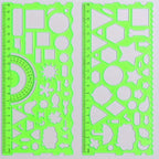2pcs/set Multifunctional Geometric Ruler for Drawing and Crafting - Flower, Semicircle, and Geometric Patterns - Fun