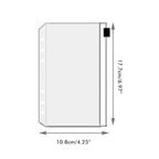 12Pcs A6 Binder Pockets Transparent PVC 6-Hole Binder Pockets Zip Folder Plastic Money Budget Envelopes
