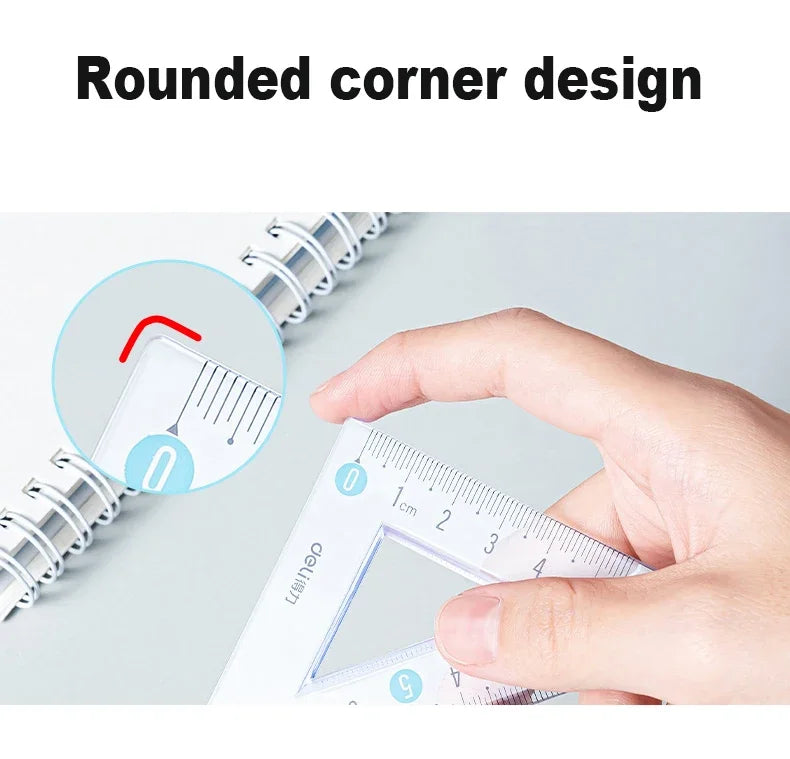 Deli Transparen Soft Ruler Set 4 in 1 Plastic Rulers for Student Drawing Mathematical Geometry School Stationery Curve Ruler