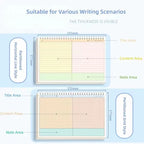 60 Sheets/120 Pages Coil Notebook Notepad Grid/Horizontal Lines Partition Design B5 Notebooks Office School Stationery Supplies