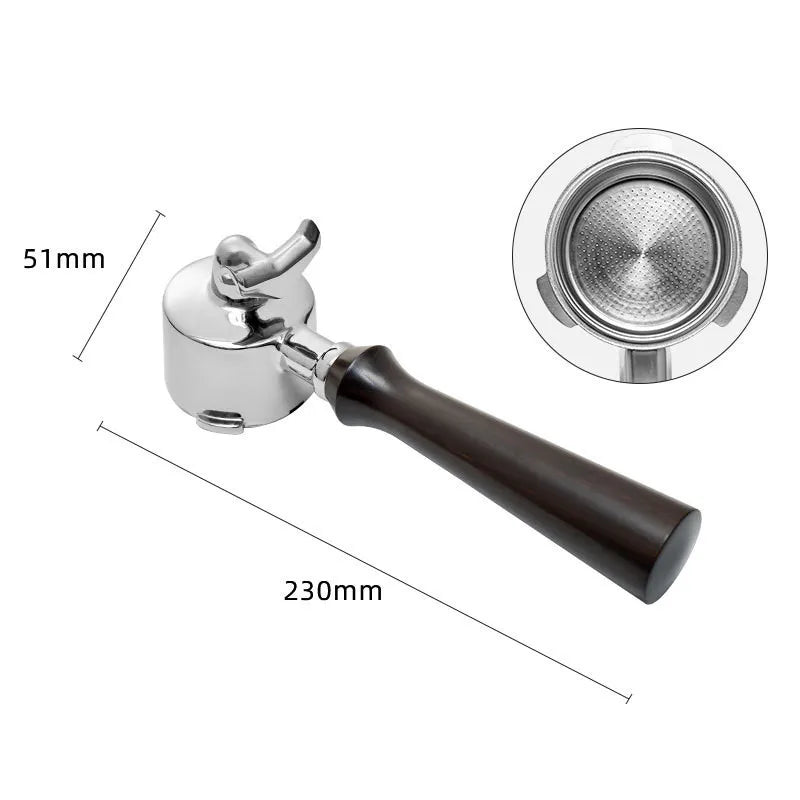 Double Spout 51mm Coffee Portafilter With 1 2 Cups Basket for Delonghi ECO680 ECO685