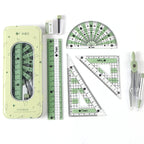8 In1 Compass Ruler Set Mathematical Geometry Plate Stationery Math For Students Drawing Accessori 2220