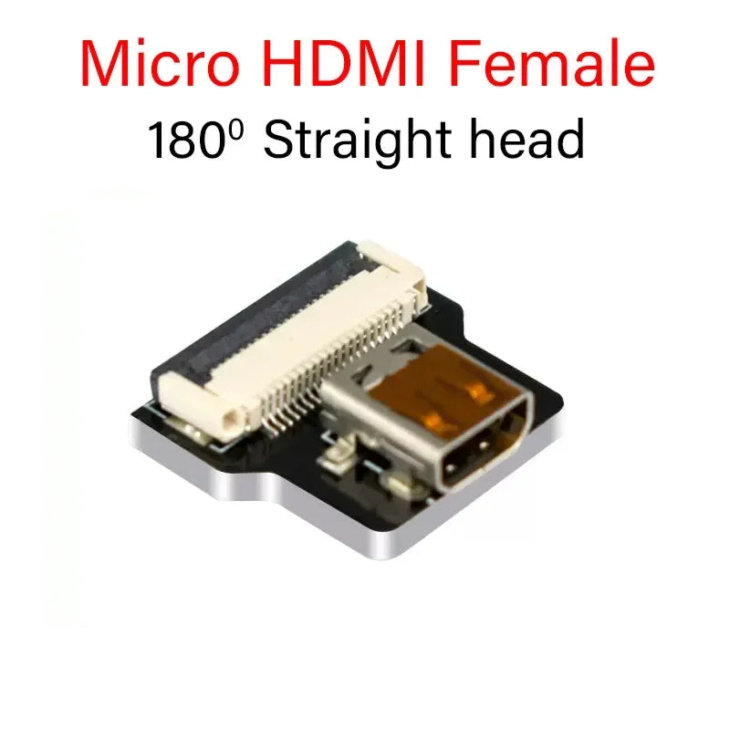 Ribbon FPV HDMI-Compatible Connector Flexible Flat Cable Raspberry Pi 4 Micro HDMI to HDMI/Mini HDMI Female 90 Degree FFC 20pin