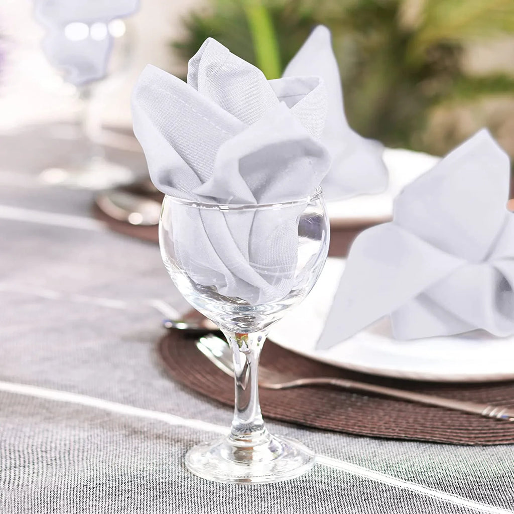 12pcs  100% COTTON RESTAURANT DINNER CLOTH LINEN WHITE 50x50cm PREMIUM HOTEL NAPKINS