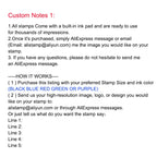 Custom Rectangular Office 1-4 Lines Self-Inking Personalized Stamp Create Your Own Stamp With Your Image, Text, Logo, Drawing