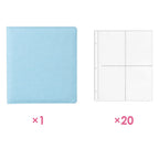 PLRBOK A5 Glitter Leather Photo Cards Album 3 Rings 7.6×9.8mm Kawaii Cute Binder Photocard 20 Sheets 4 Pockets Sleeves 80 Photos