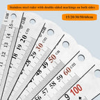 15cm/20cm/30cm/40cm/50/60cm Metal Ruler Stainless Steel Straight Ruler Measuring Ruler Precision Double Sided Measure Ruler Tool