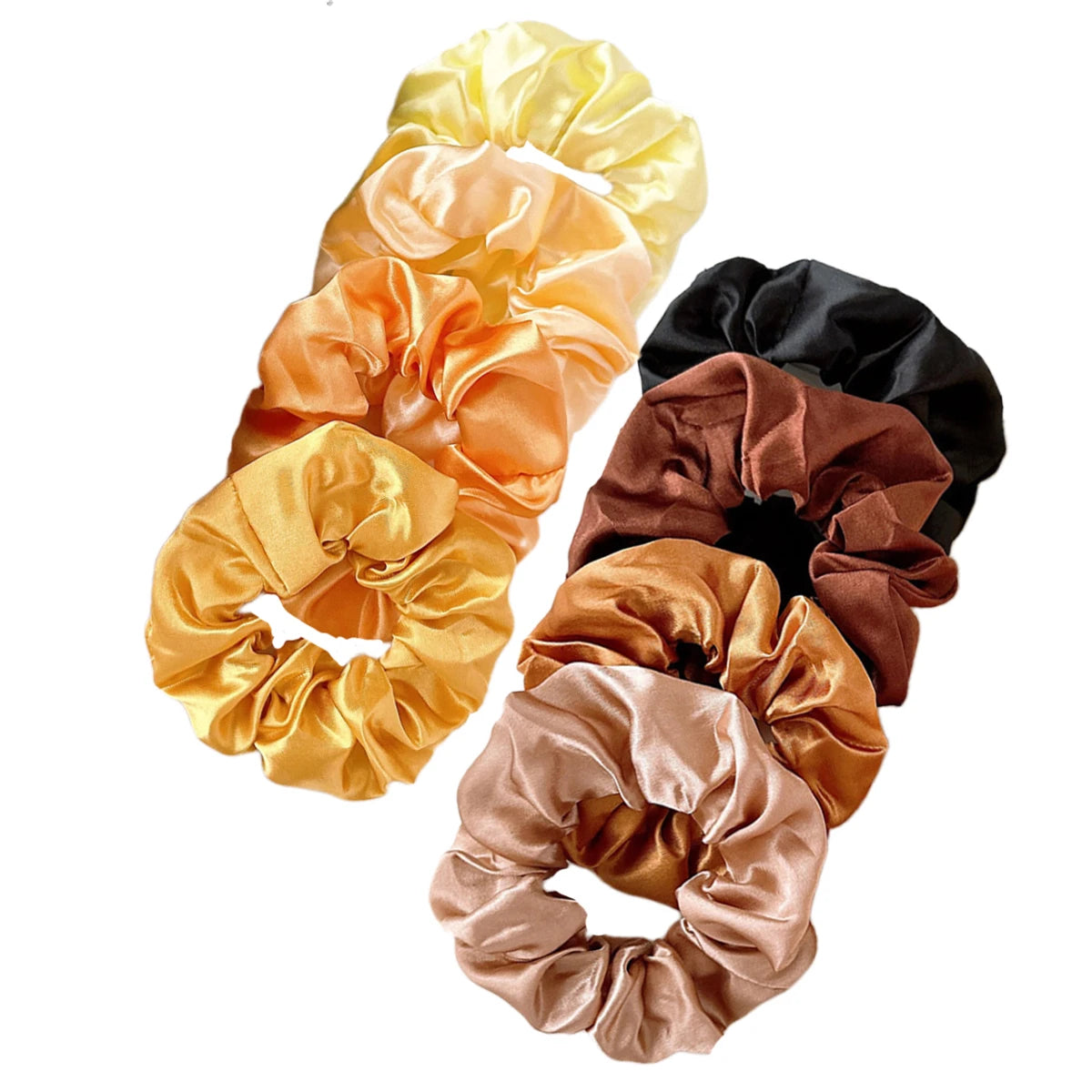 12/8pcs Premium Satin Large Intestine Hair Bands for Women Hundreds of Fabric Rubber Bands Hair Accessories