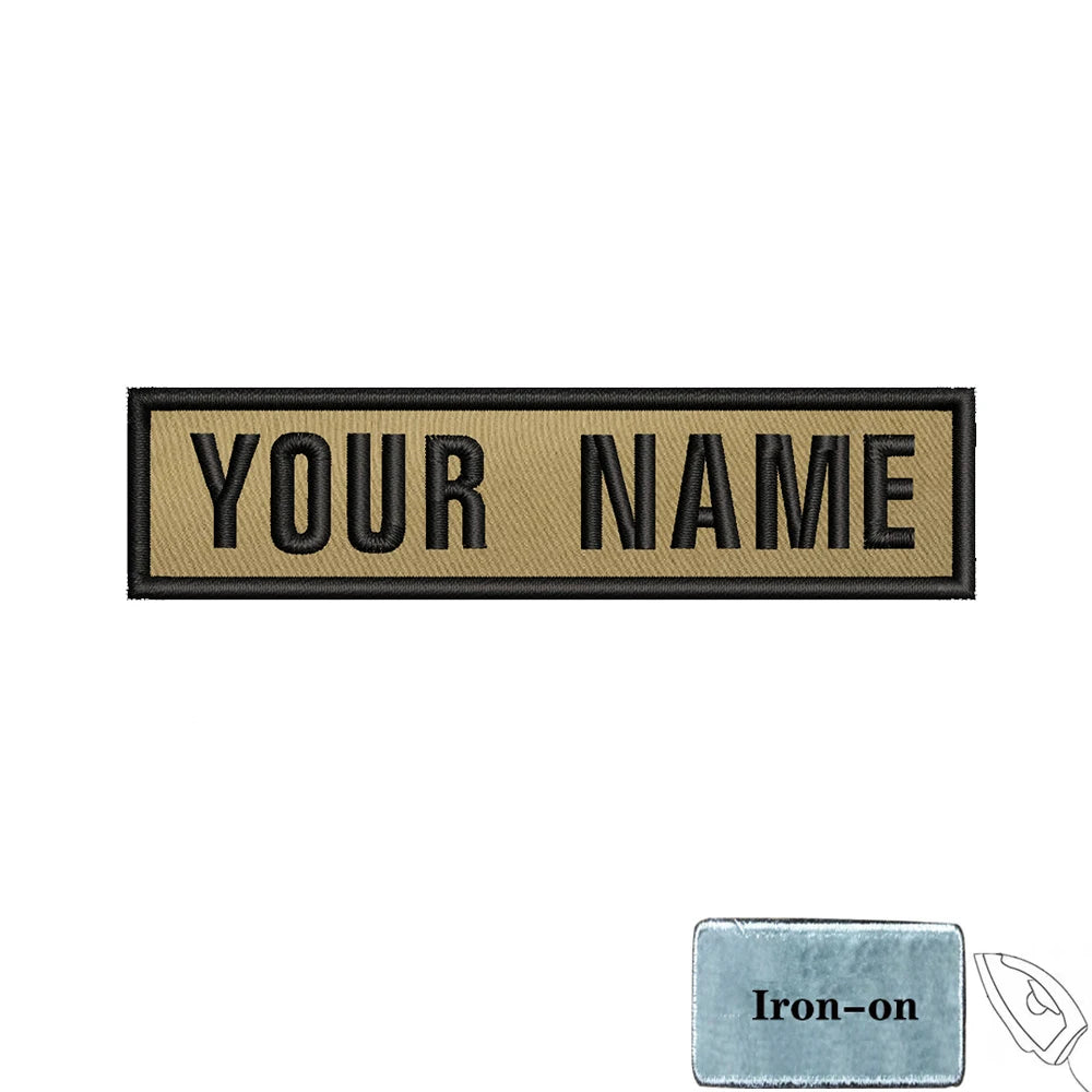 1PC 10cmX2.5cm Custom Personalized Name number Patch Stripes Badge tags chevrons Armband Iron On Or Hook Loop embroidered