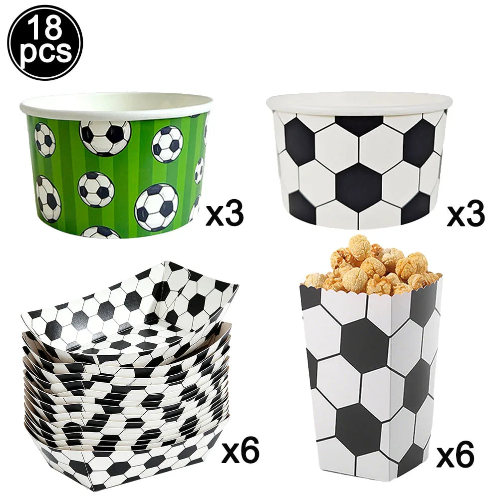 Soccer Party Disposable Tableware Paper Plates Cups Napkins Tablecloth Soccer Birthday Party Decoration