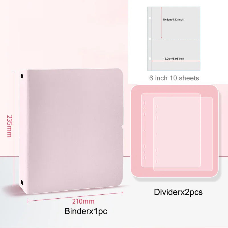 A5 3 Ring Binder Kpop Photocards Holder Photo Album Pocket Sleeves Clear Photo Card Collect Book Loose-leaf Binder Sheet Inserts
