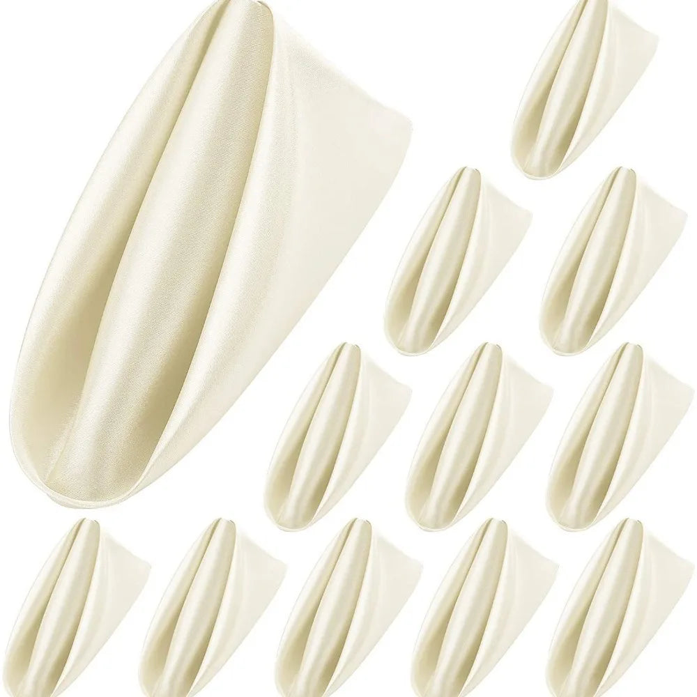 10pcs Wedding Decoration 30x30cm Satin Napkin Soft Reusable Dinner Napkins Washable Table Napkins Event