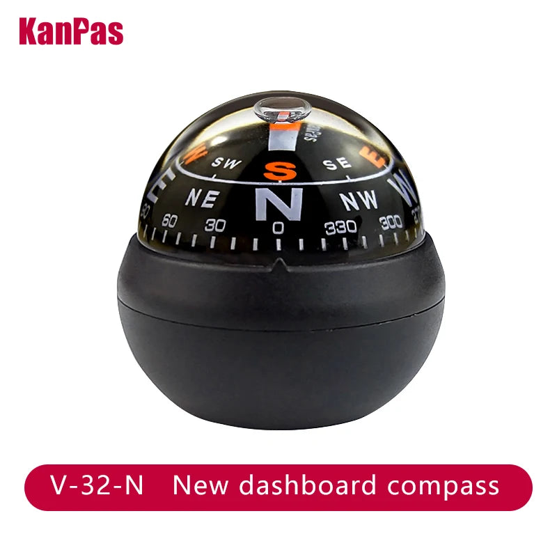 KANPAS Compass for Car/Small Dashboard Compass/Compass for Boat/No Leaking Compass/Double Dial/Luminous