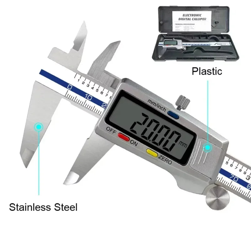 New 6 Inch 150mm Digital Vernier Caliper Micrometer Measuring Tool Depth Ruler Messschieber Paquimetro