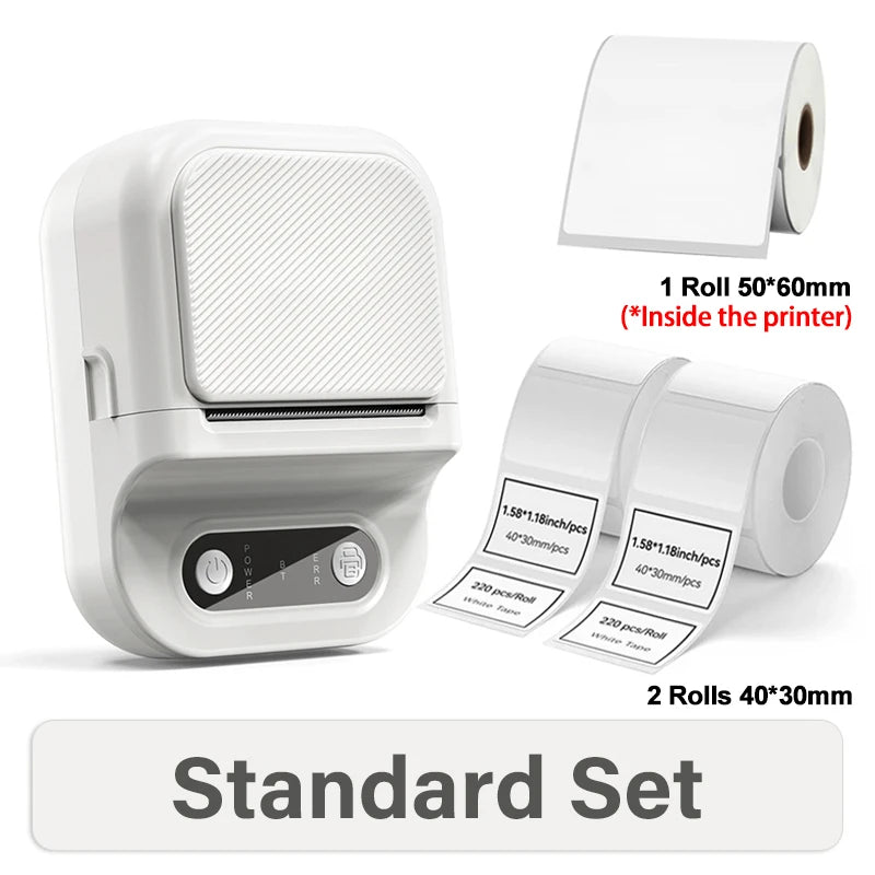 Portable Label Printer Mini Thermal Printe Self-adhesive Inkless 12-58mm Label For School/ Home/ Office/Supermarkets/ Warehouses