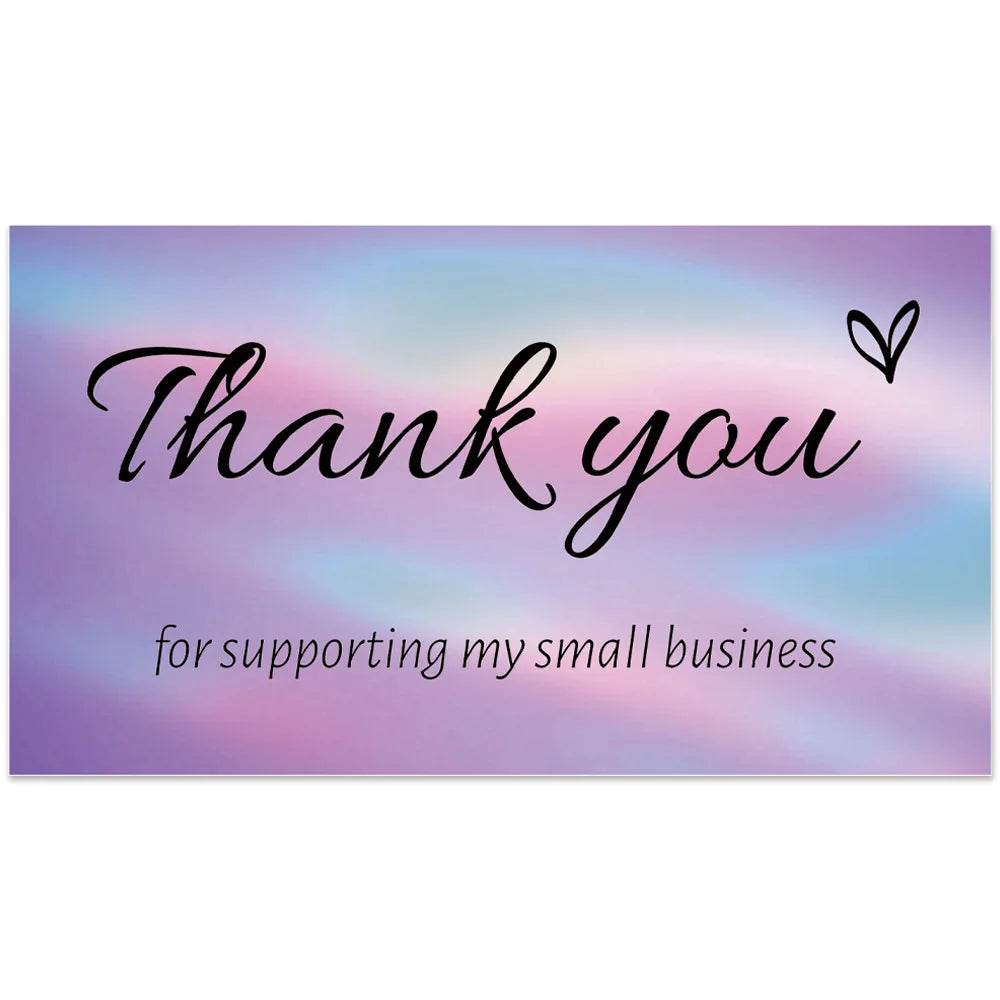 10-50pcs Thank You Cards For Small Business Colorful Laser Paper Thank You For Your Order "Beyond Grateful" Cards