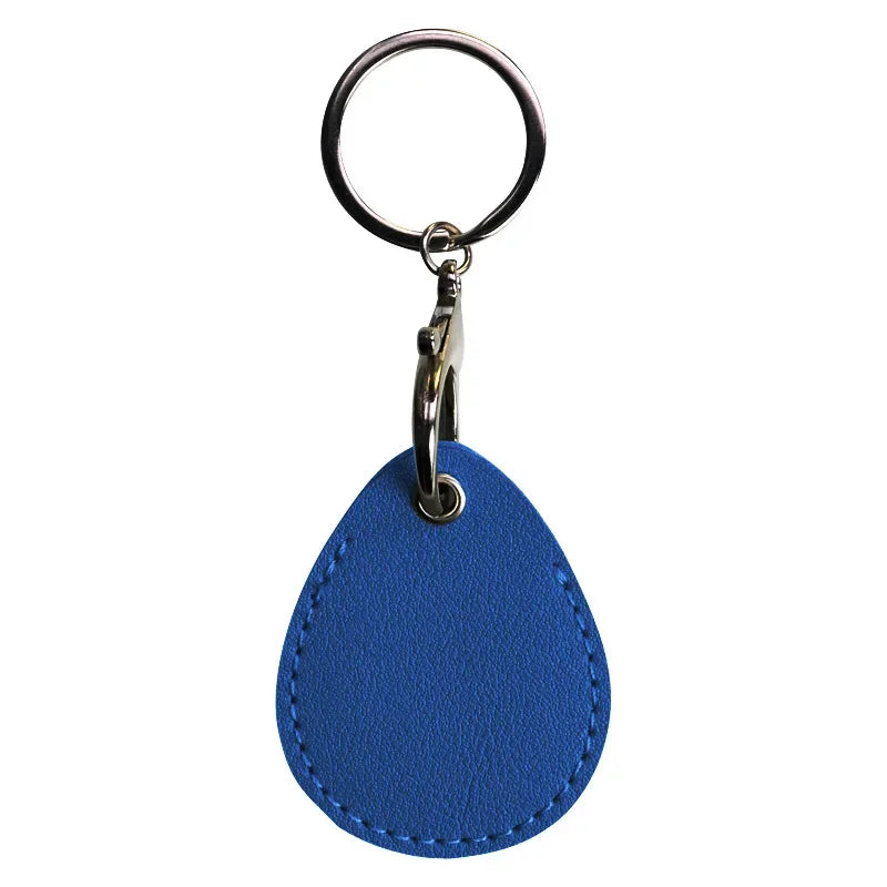 1PCS PU Leather Mini Card Holder Keychain Key Ring Door Lock Access Tags ID Card Case Keychain Access Card Bag Key Tag Ring