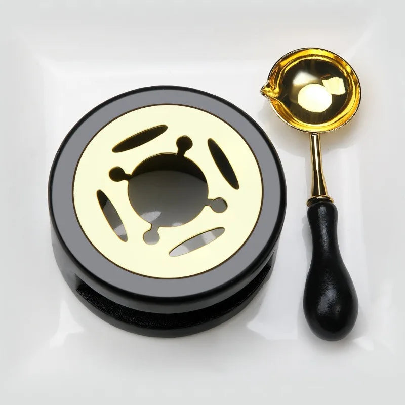 DIY Sealing Wax Spoon Bead Melting Heater Lacquer Furnace Solid Wood Stove Seal Supplies For Stamp Wax Stamp Craft Wedding Gifts