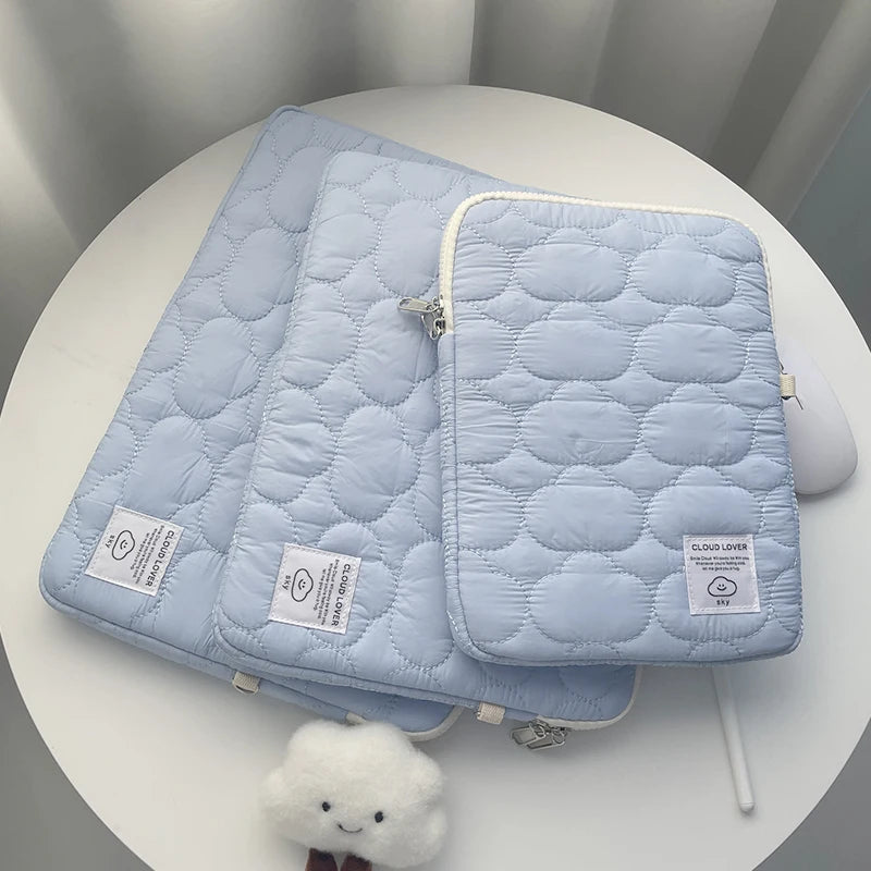 New Cloud Laptop Sleeve Ipad Bag Cotton Large Capacity Storage Embroidery 11/13/14 /15 15.6 16 Inch Notebook Pouch