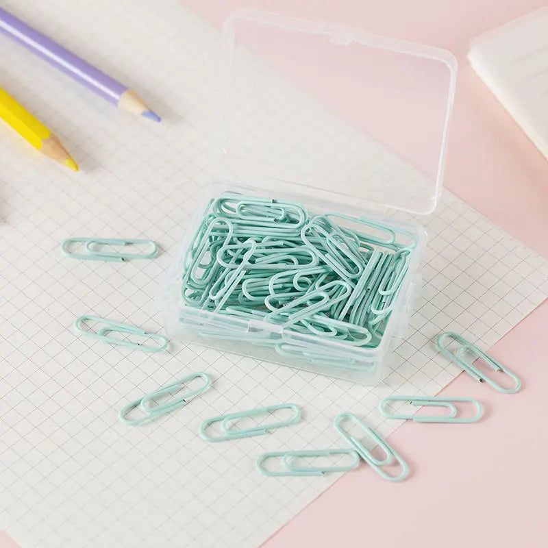 50pcs/box 28mm Macaron Colored Paper Clips, Creative Accounting Decoration Materials, Bookmarks, Paper Clips