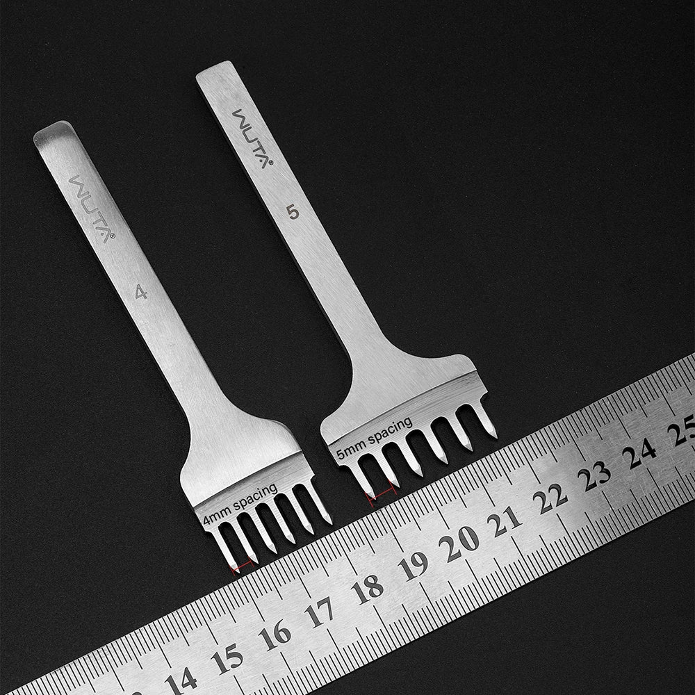 WUTA 1pc 3/4/5/6mm Leather Chisel Tool Diamond Pricking Iron Basic Hole Punch Stitching Leather Craft Tools