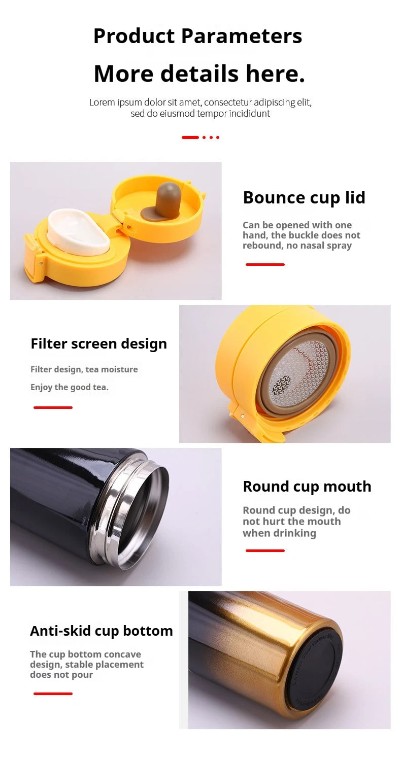 380/510ML Coffee Cup Stainless Steel Thermo Bottle Car Thermal Cup Outdoor Sports Vacuum Flask Keeps Cold and Heat Thermal Mug